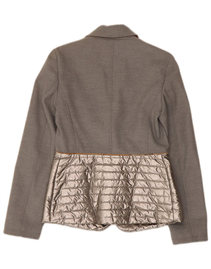 Jaqueta blazer acolchoada feminina ALVIERO MARTINI IT 38 XS cinza colorblock