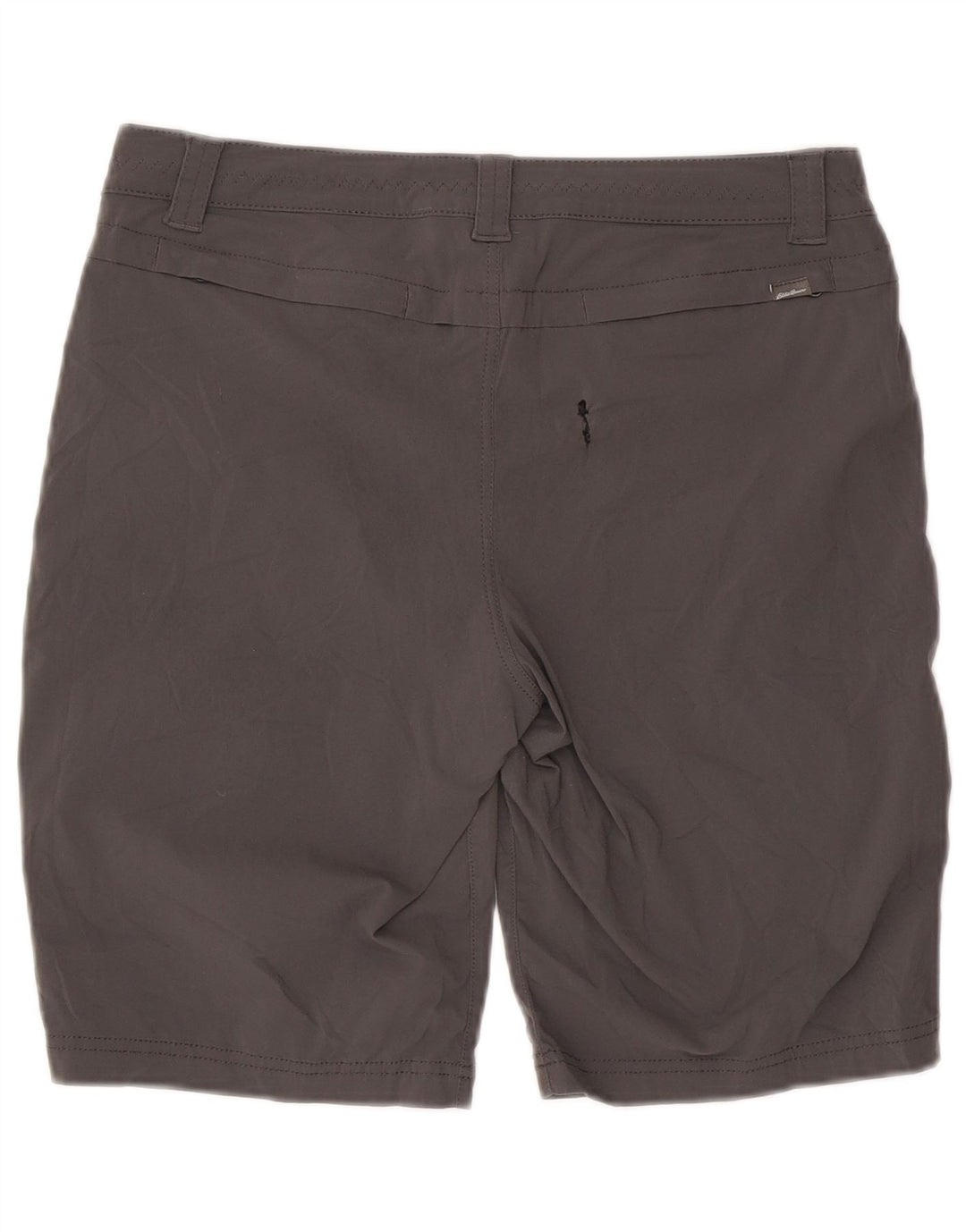 Shorts de caminhada feminino Eddie Bauer US 10 grande W32 cinza nylon
