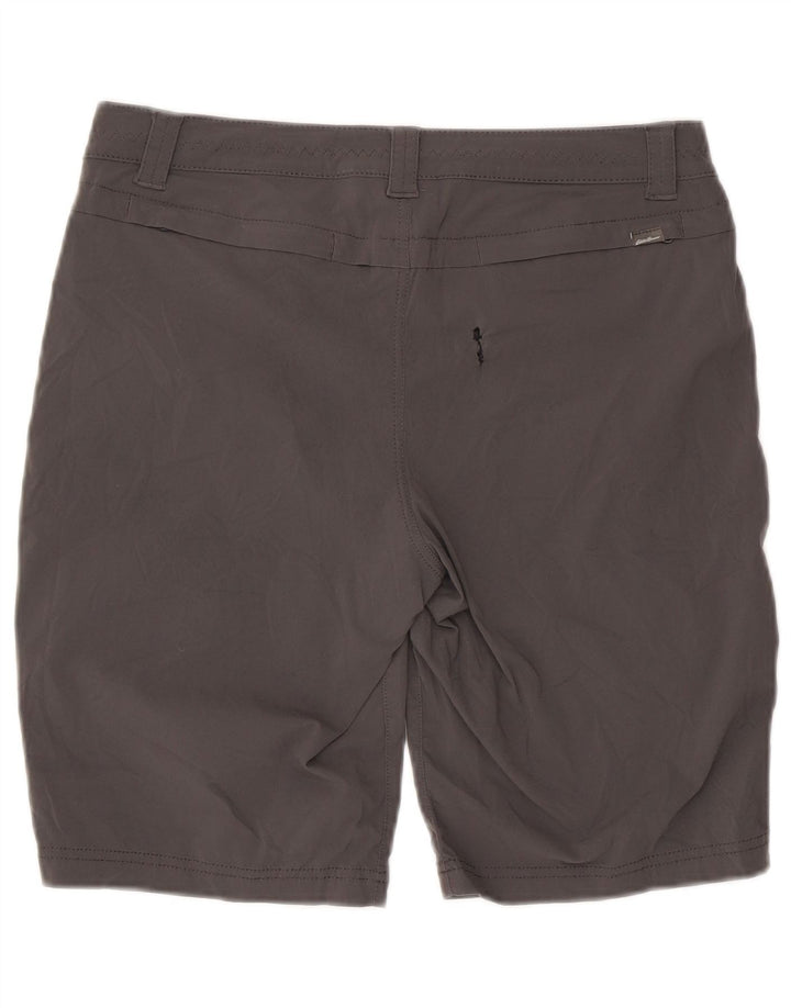 Shorts de caminhada feminino Eddie Bauer US 10 grande W32 cinza nylon