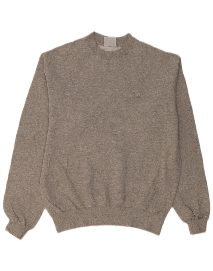 CHAMPION Mens Eco Moletom Jumper Médio Algodão Cinza