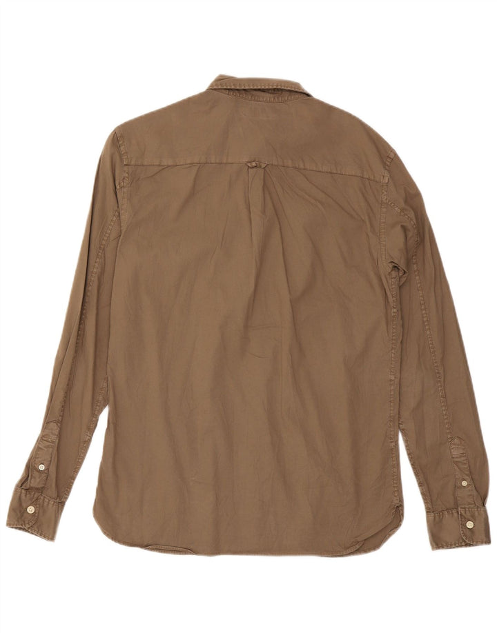 Camisa masculina All Saints de algodão marrom médio