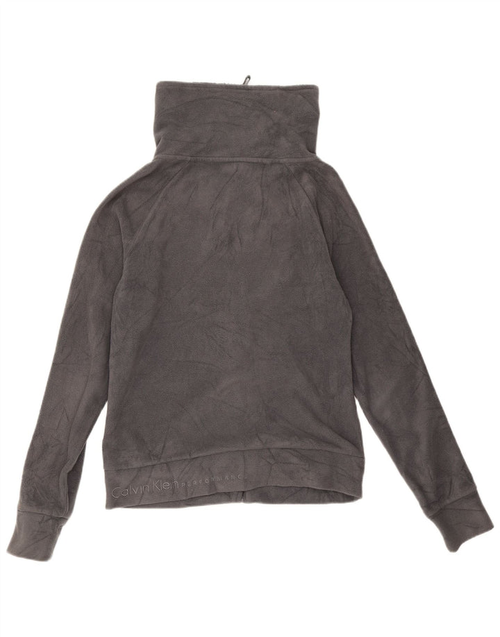 Jaqueta de lã feminina Calvin Klein UK 10 poliéster cinza pequeno