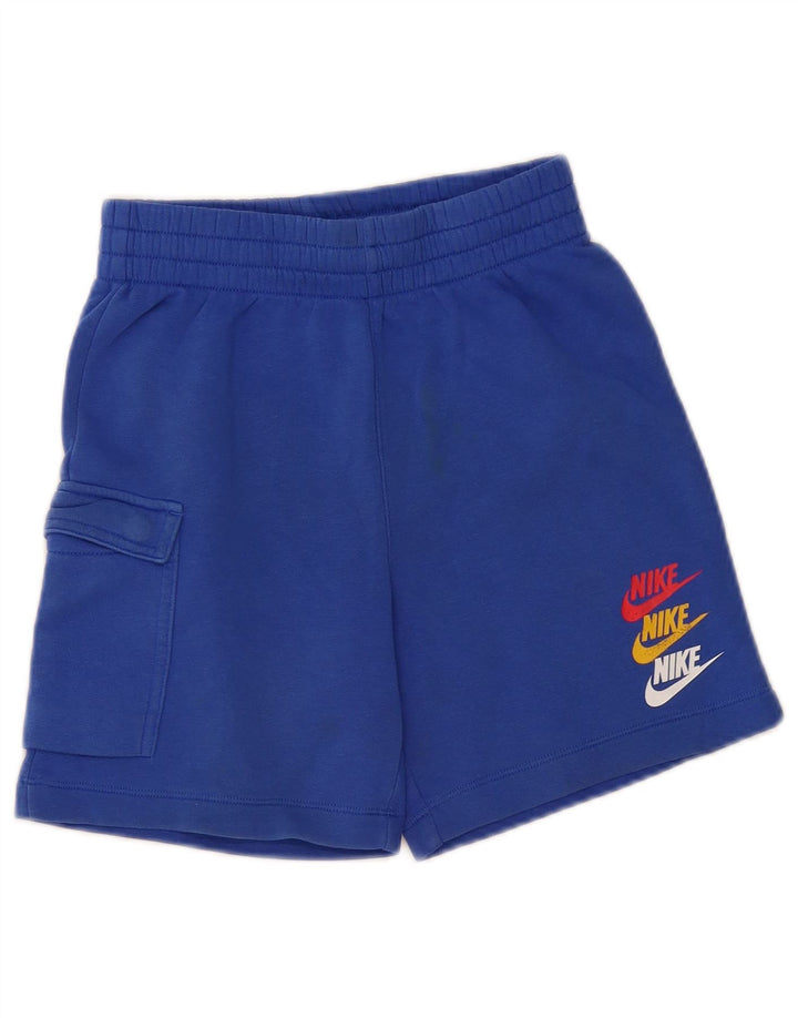 Shorts esportivos gráficos NIKE para meninos 10-11 anos médio azul algodão