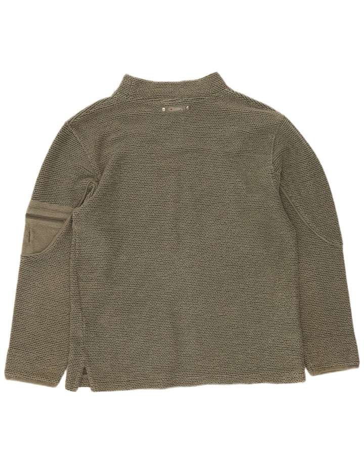 Moletom masculino estranho peixe jumper pequeno algodão cáqui