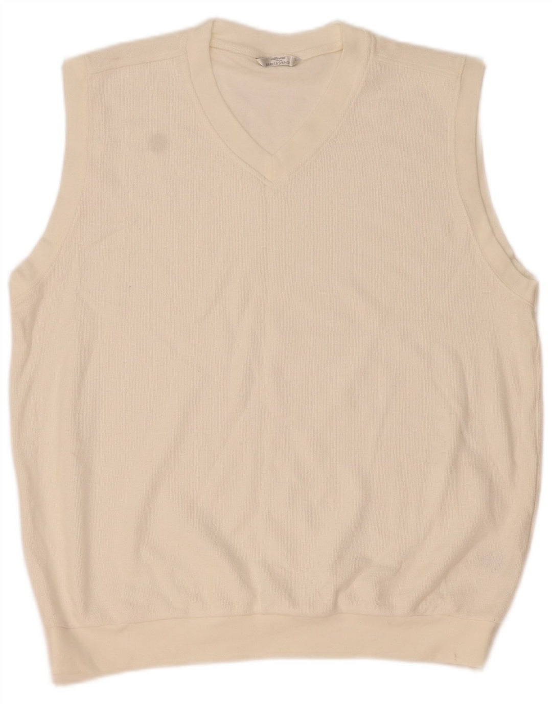 Regata masculina Marks & Spencer com colete grande de algodão branco