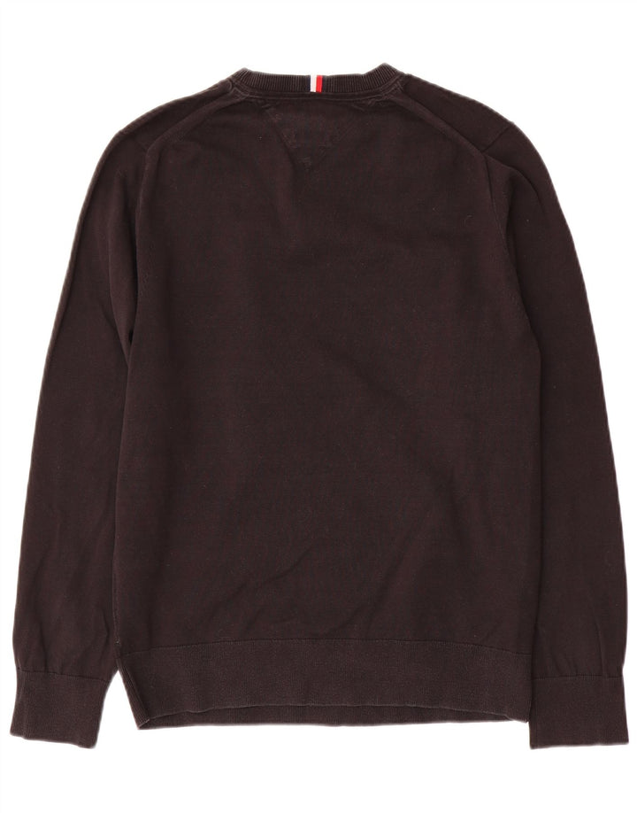 Suéter masculino Tommy Hilfiger com gola redonda, preto médio