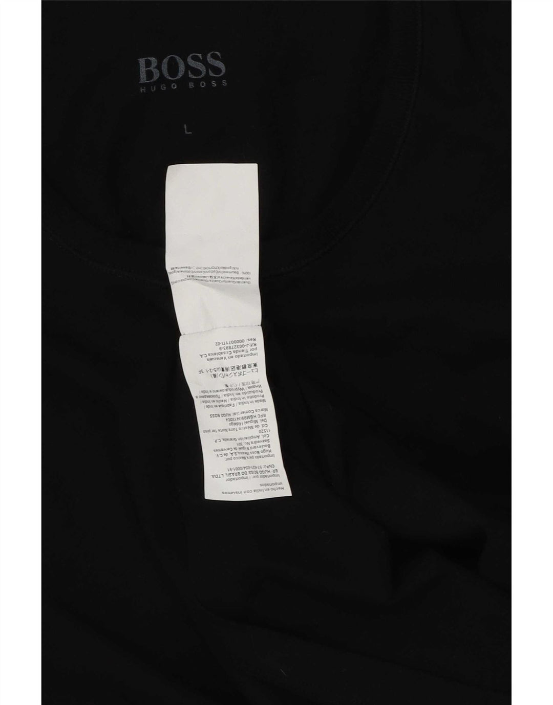 Camiseta masculina Hugo Boss grande algodão preto