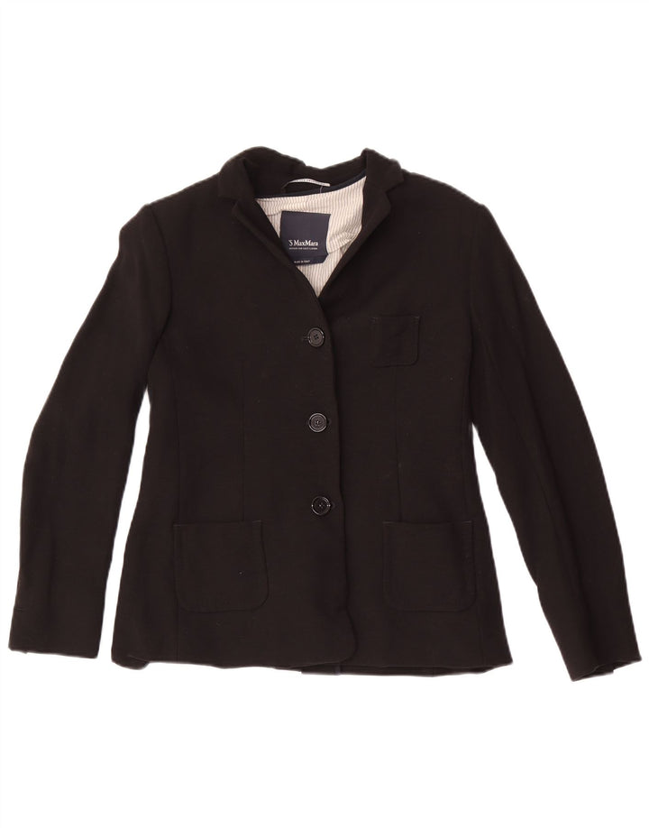 Jaqueta blazer feminina Max Mara com 3 botões UK 4 XS preta