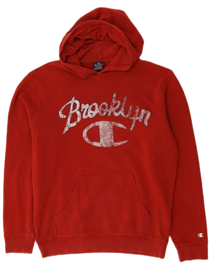 Jumper masculino com capuz gráfico Brooklyn da Champion, algodão vermelho médio