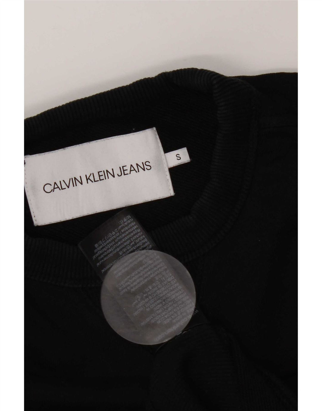 Calvin Klein Mens Graphic Regular Fit Moletom Jumper Pequeno Algodão Preto