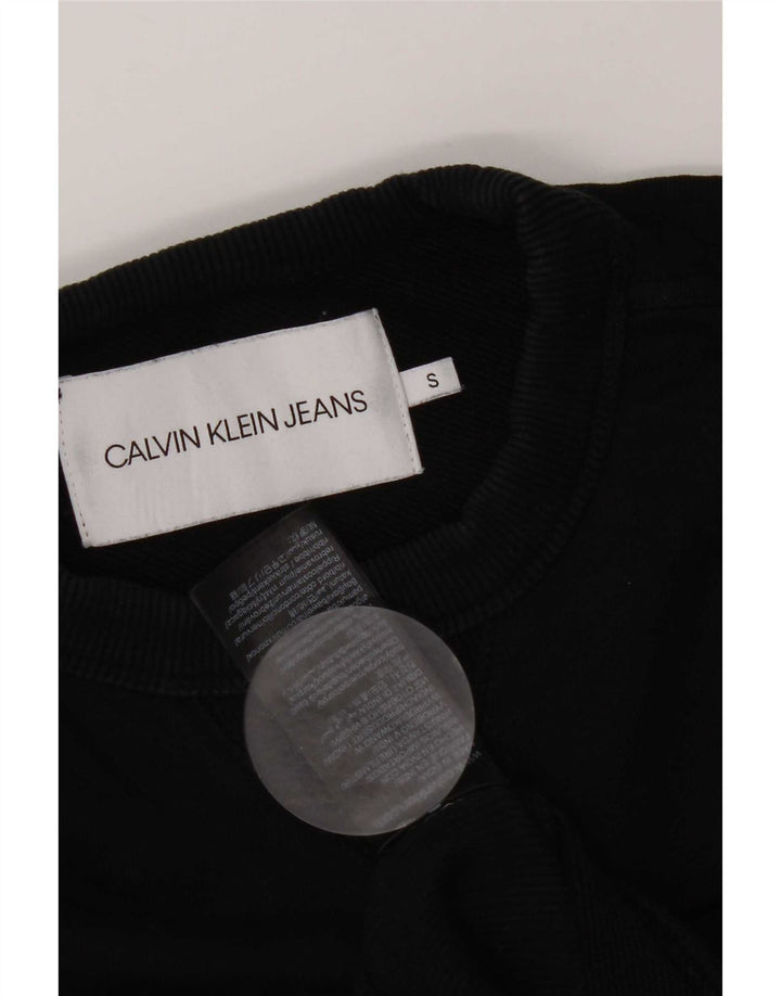 Calvin Klein Mens Graphic Regular Fit Moletom Jumper Pequeno Algodão Preto