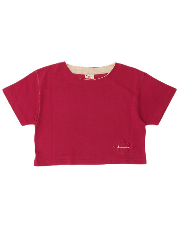 Camiseta feminina Champion UK 16 grande algodão rosa