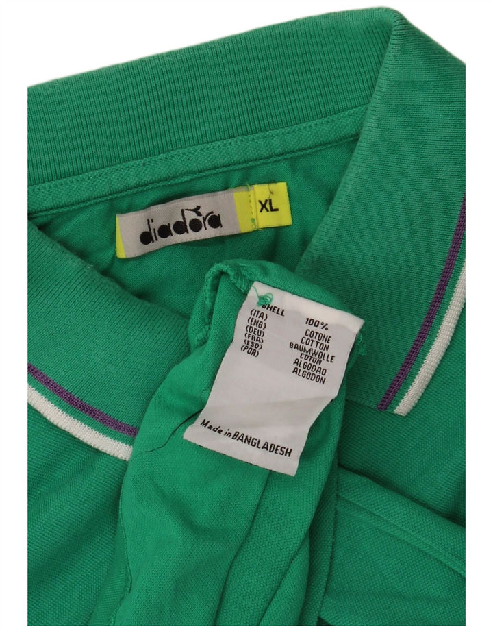 Camisa polo masculina Diadora XL algodão verde