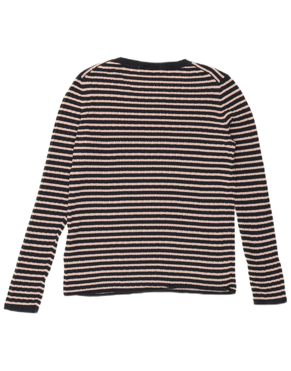 Top feminino TOMMY HILFIGER manga comprida UK 14 médio azul marinho formal