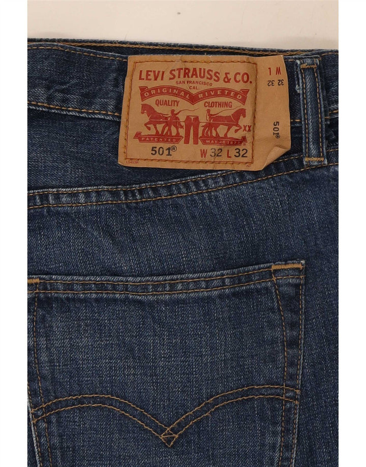 Levi's Masculino 501 Straight Jeans W32 L32 Azul Marinho Algodão