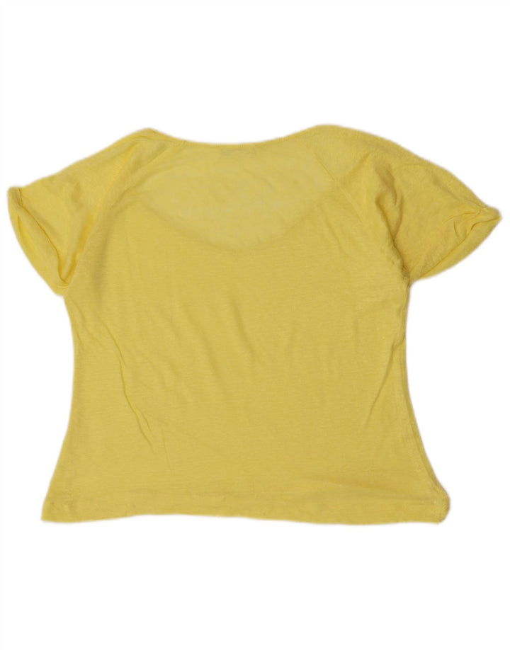 Zara Camiseta Feminina Top UK 12 Médio Amarelo
