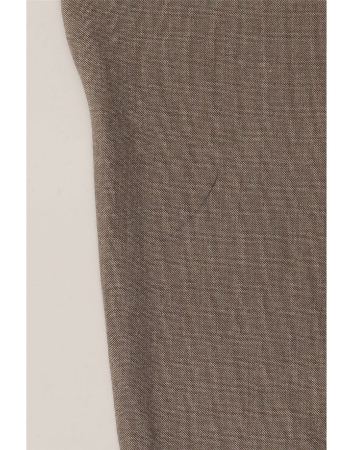 Zara Mens Slim Suit Calça EU 44 Grande W34 L29 Marrom Poliéster