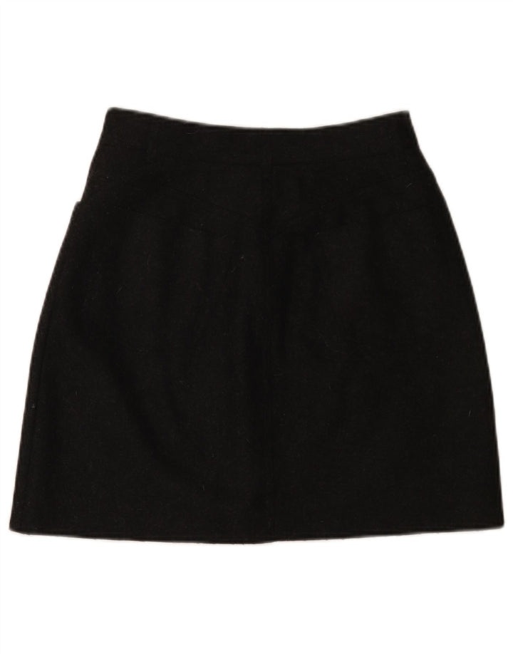 Saia evasê feminina VINTAGE IT 42 médio W26 lã preta