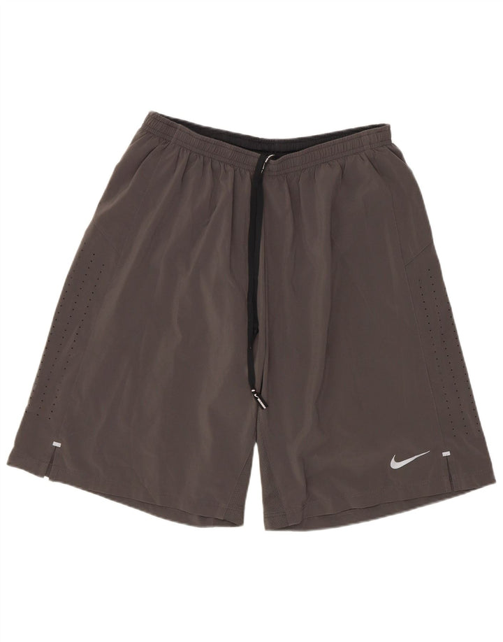 Shorts esportivos masculinos Nike poliéster cinza médio