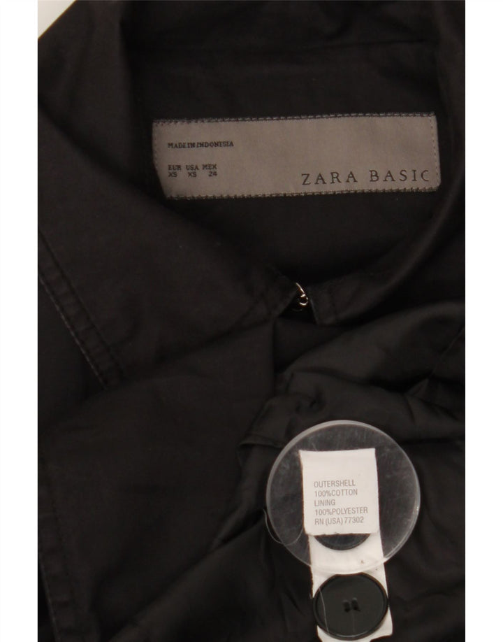 Trench Coat feminino ZARA UK 6 XS algodão preto