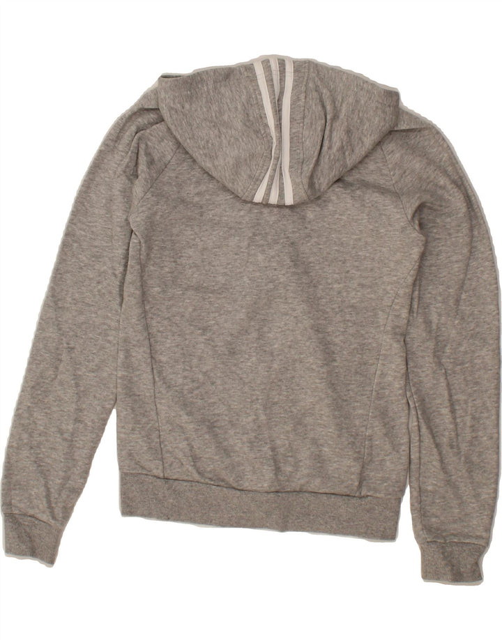 ADIDAS Girls Zip Hoodie Sweater 11-12 Years Medium Grey Cotton Vintage Adidas and Second-Hand Adidas from Messina Hembry 