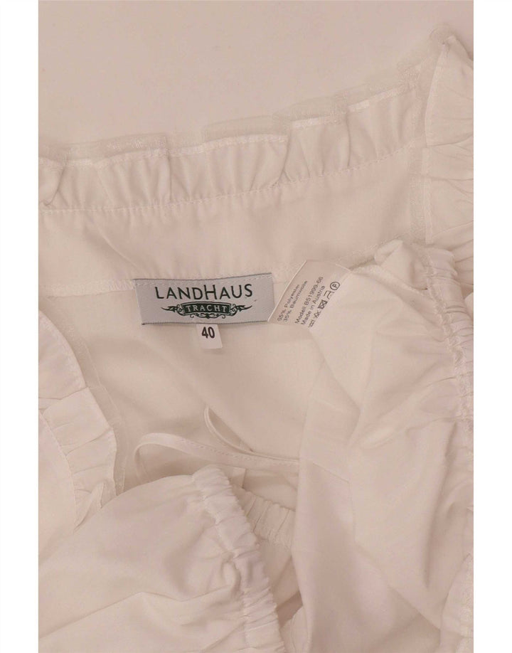 Top curto feminino Landhaus EU 40 poliéster branco médio
