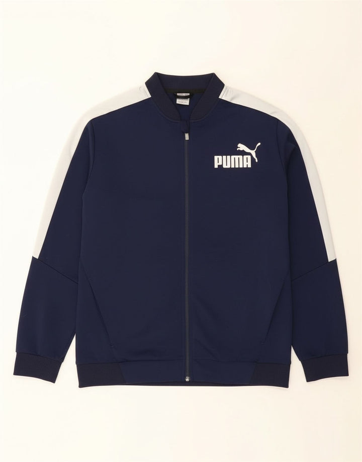 Jaqueta Puma Mens Graphic Tracksuit Top XL Azul Marinho Colorblock