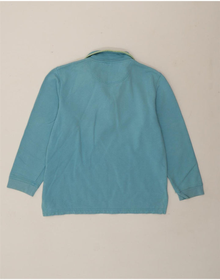 Suéter Boden feminino com gola e zíper UK 14 algodão azul médio