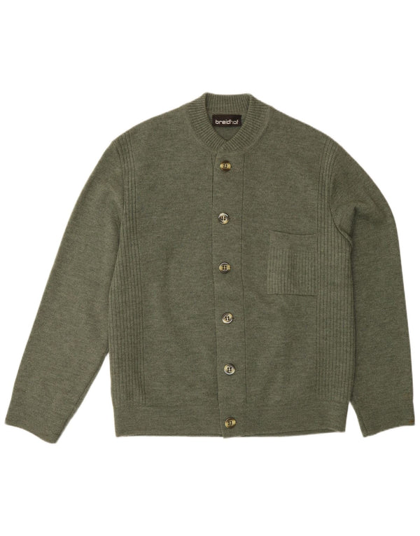 Suéter cardigã masculino Breidhof de ajuste regular UE 52 verde grande