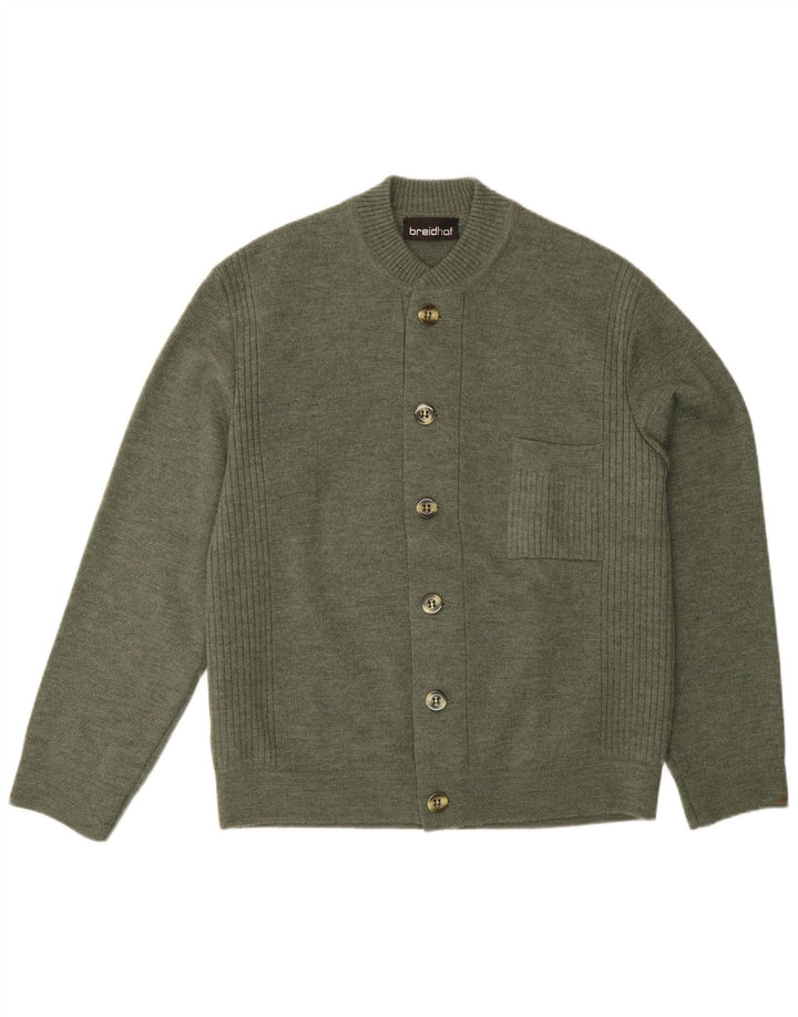 Suéter cardigã masculino Breidhof de ajuste regular UE 52 verde grande