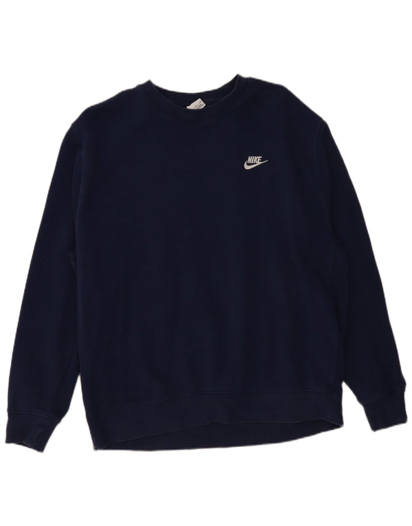 Nike masculino moletom oversized jumper UK 18 XL azul marinho algodão