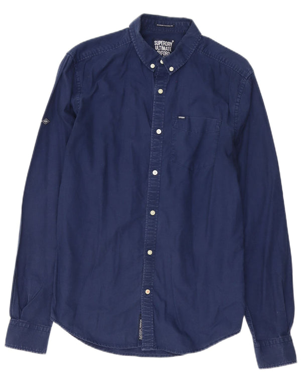 Camisa masculina Superdry algodão azul marinho médio