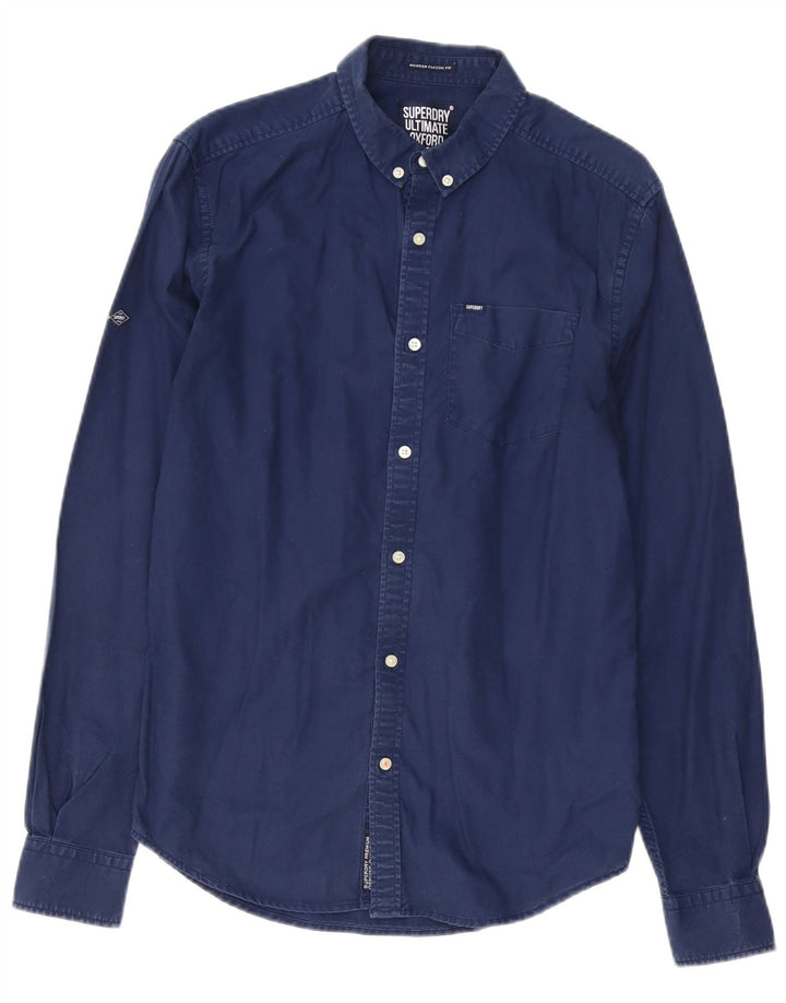 Camisa masculina Superdry algodão azul marinho médio