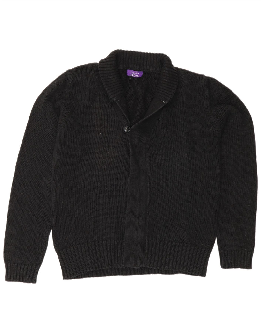 Suéter cardigã masculino Zara médio preto algodão clássico