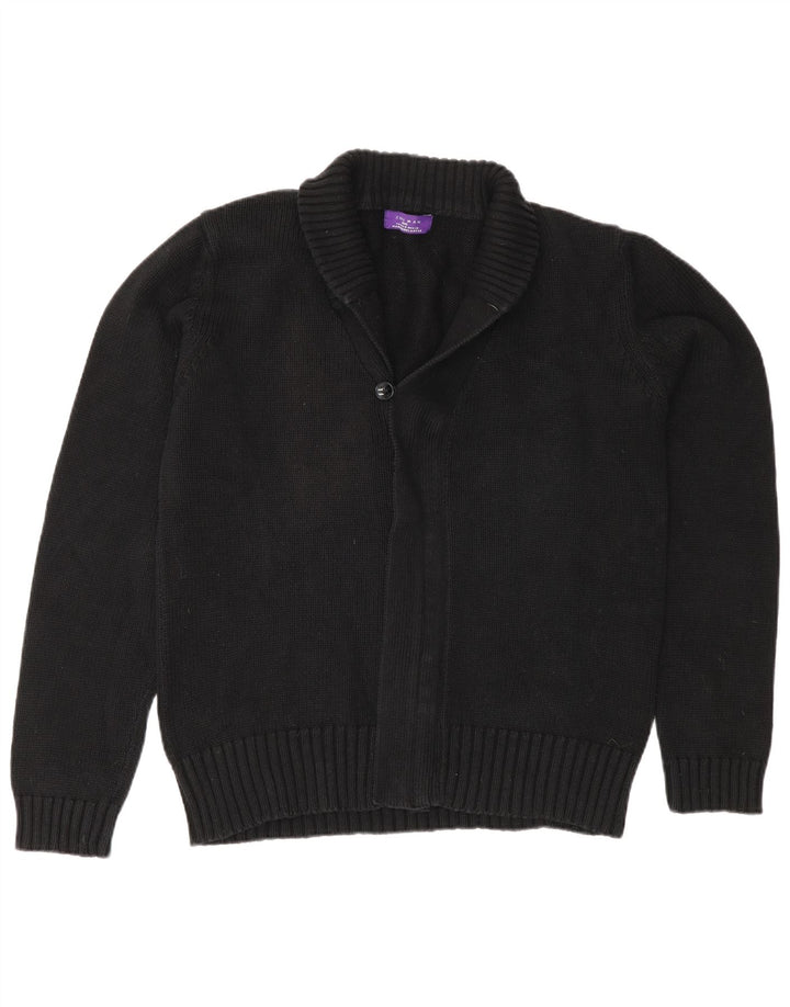 Suéter cardigã masculino Zara médio preto algodão clássico