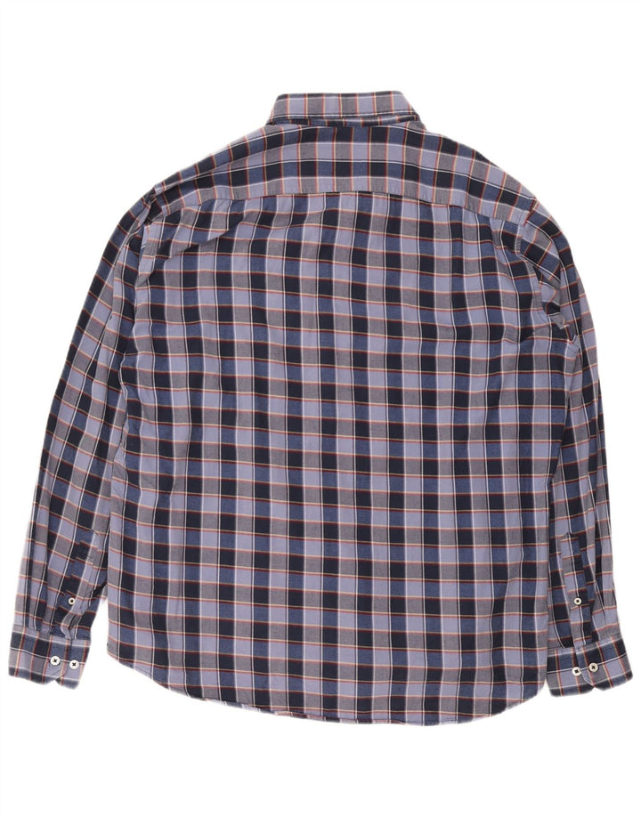 Camisa masculina de flanela Carrera 2XL algodão xadrez azul