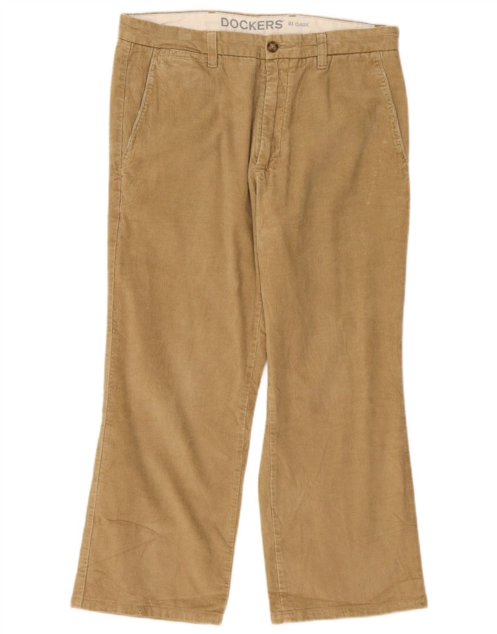 Calça masculina Dockers Bootcut veludo cotelê W34 L26 bege