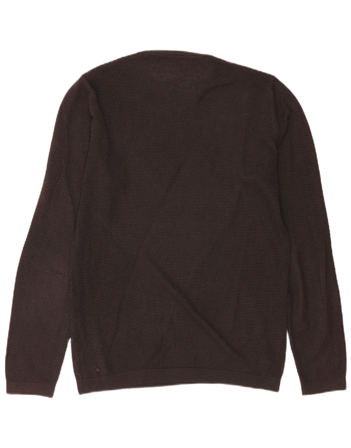 Zara Suéter masculino com gola redonda e acrílico preto médio