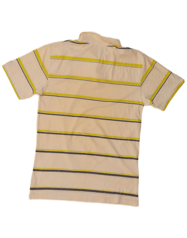 Camisa polo masculina BILLABONG de algodão listrado bege médio