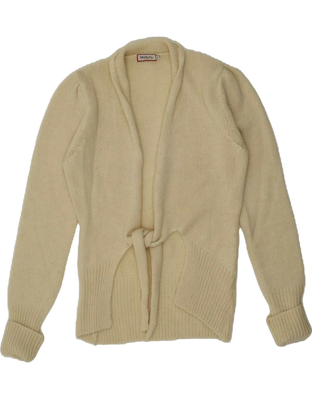 MAX & CO. Womens Cardigan Sweater UK 12 Medium Beige Acrylic Vintage Max & Co. and Second-Hand Max & Co. from Messina Hembry 