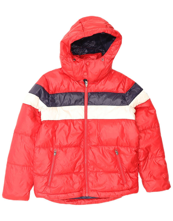 Jaqueta feminina acolchoada com capuz CANADIENS UK 14 Medium Red Colourblock
