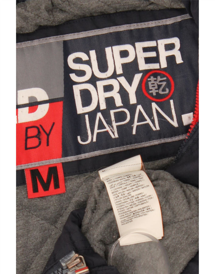 Jaqueta corta-vento masculina Superdry com capuz Reino Unido 38 médio azul marinho nylon