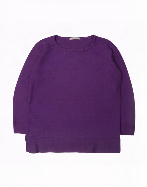Suéter feminino Marks & Spencer com gola canoa Reino Unido 10 pequeno roxo