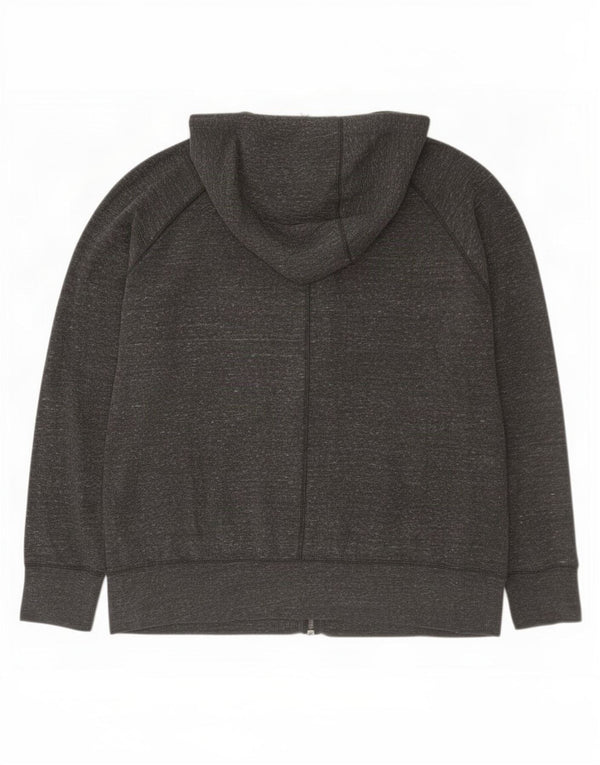 Suéter Nike feminino com capuz e zíper UK 18 XL cinza manchado de algodão