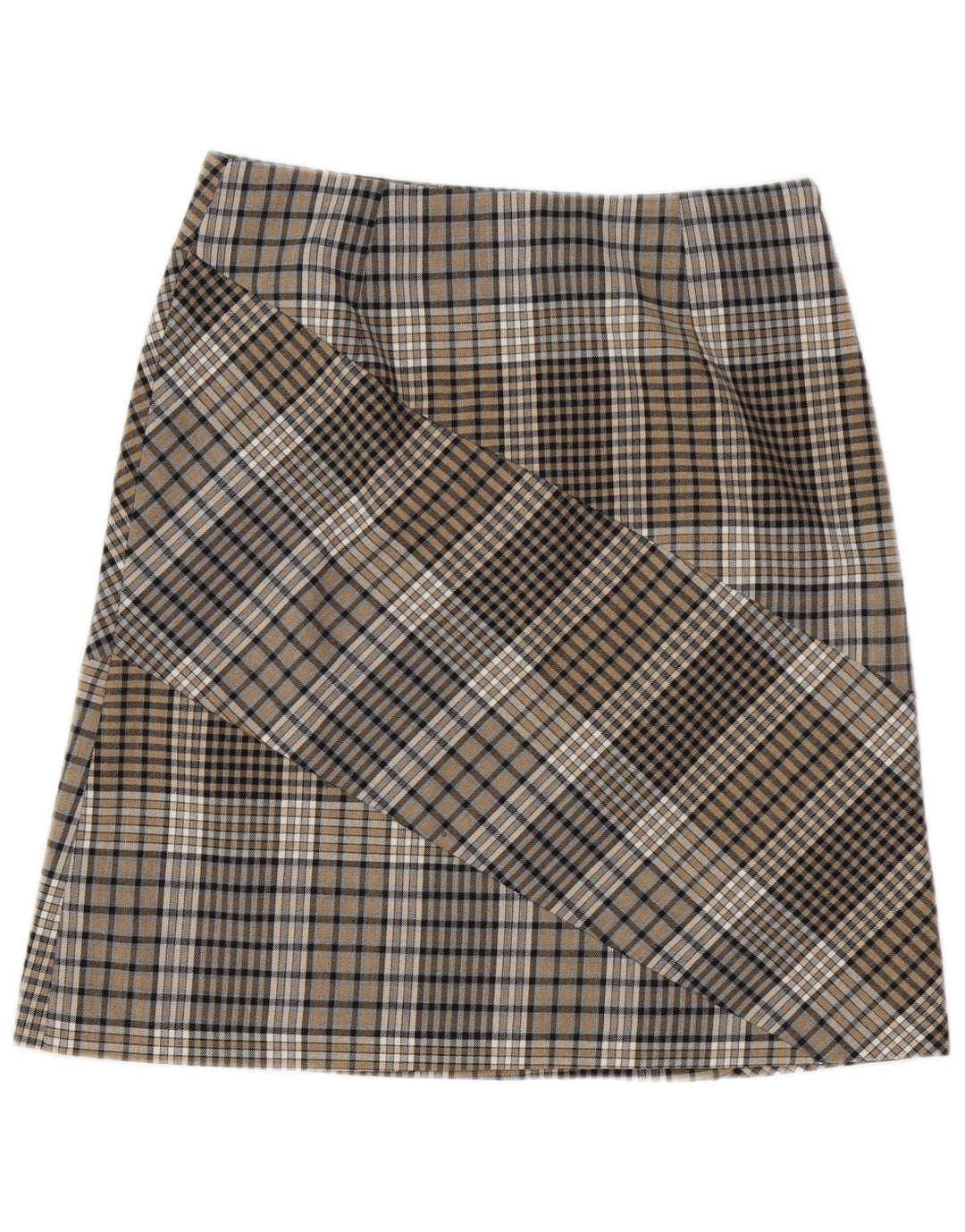 Saia evasê feminina Max & Co. W29 xadrez marrom médio