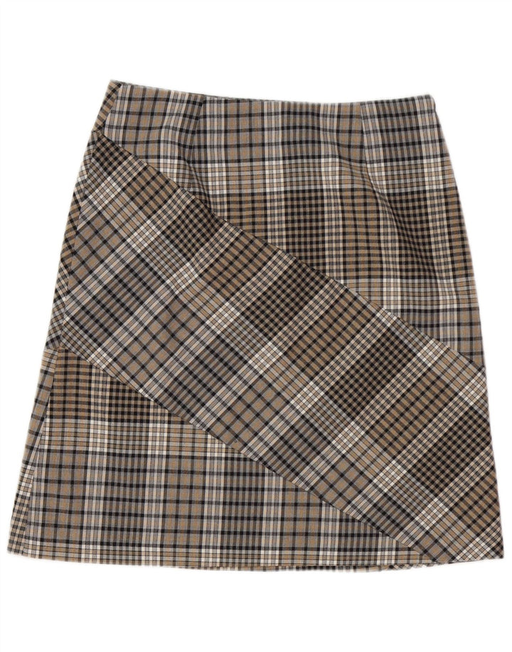 Saia evasê feminina Max & Co. W29 xadrez marrom médio