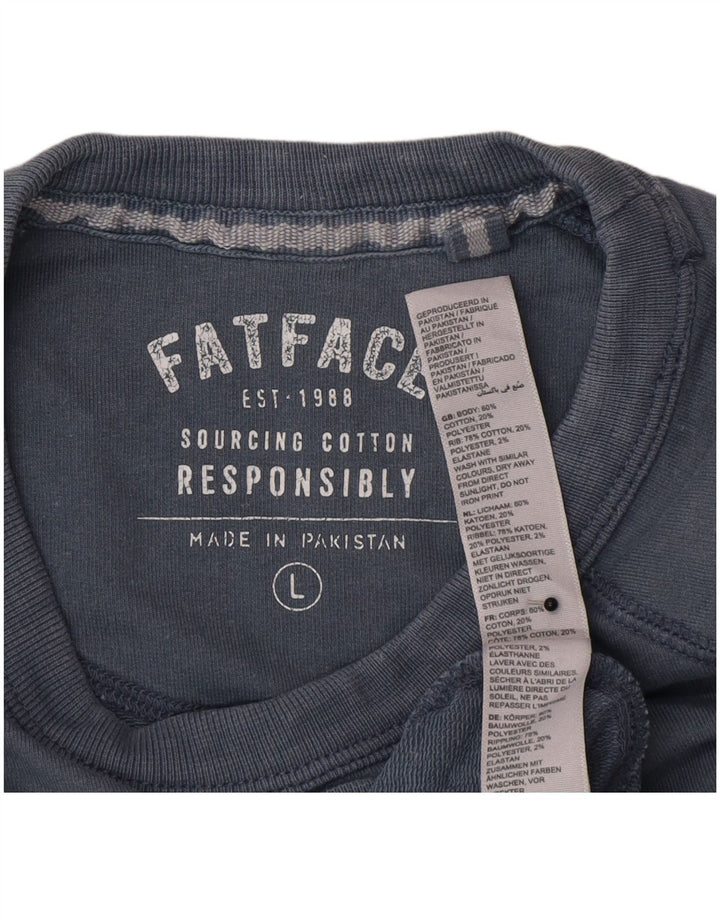 Fat Face Mens Gráfico Moletom Jumper Grande Algodão Azul