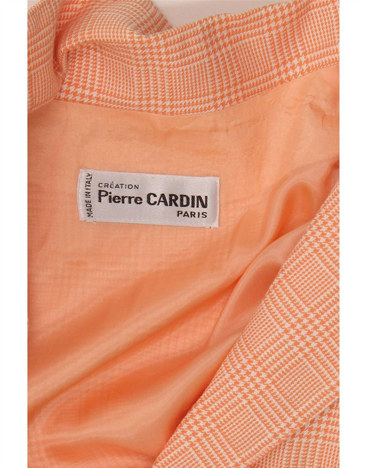 Jaqueta blazer feminina Pierre Cardin com 3 botões Reino Unido 14 grande rosa houndstooth