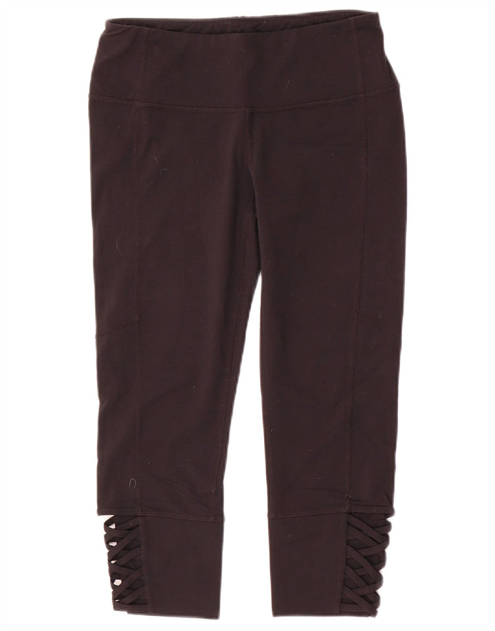 Leggings capri femininos ATHLETA Reino Unido 10 pequeno preto nylon