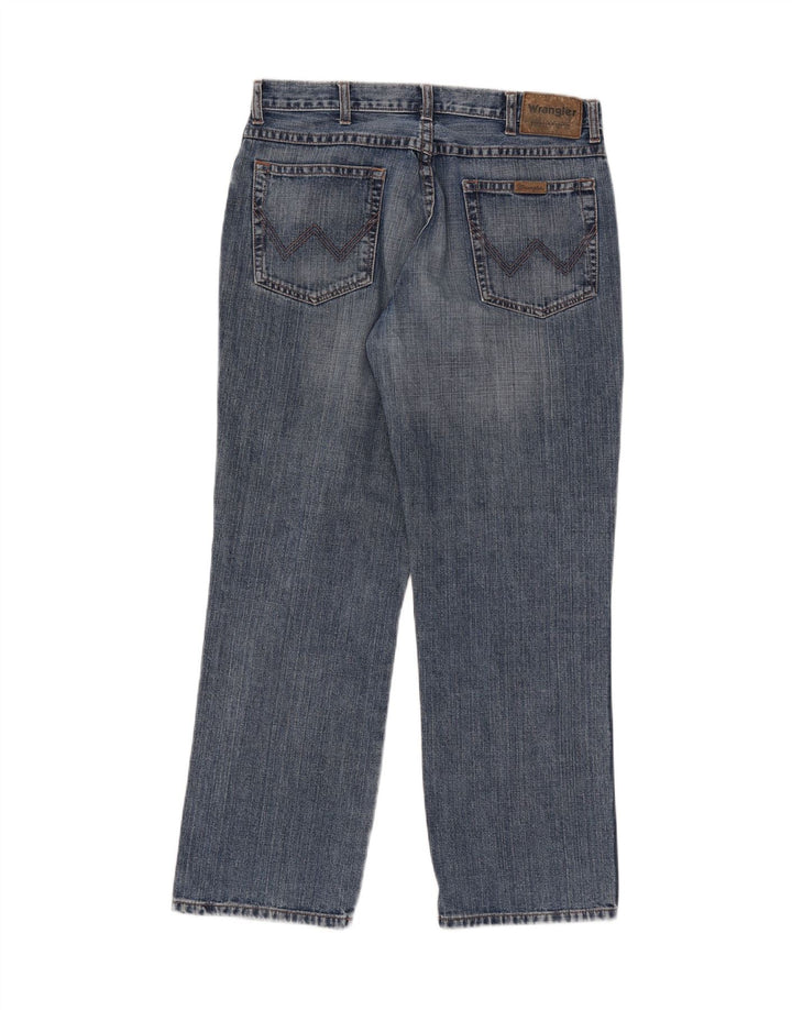 Wrangler Mens Regular Fit Jeans Reta W34 L30 Azul Algodão